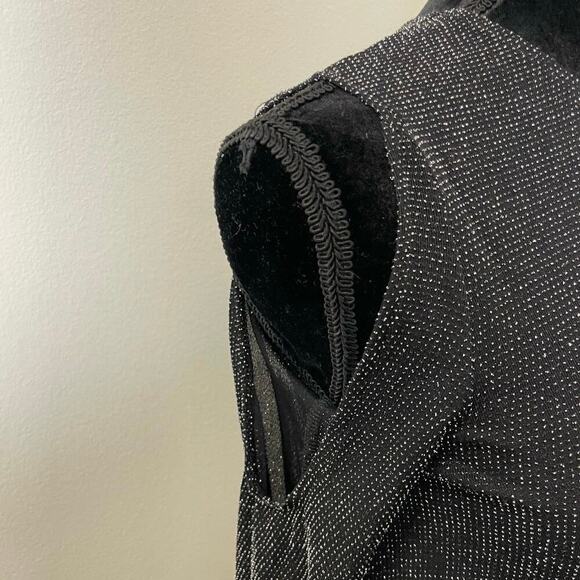 Show Me Your Mumu Black Sparkly Cold Shoulder Long Sleeve Mini Dress Sz XS - Picture 4 of 5